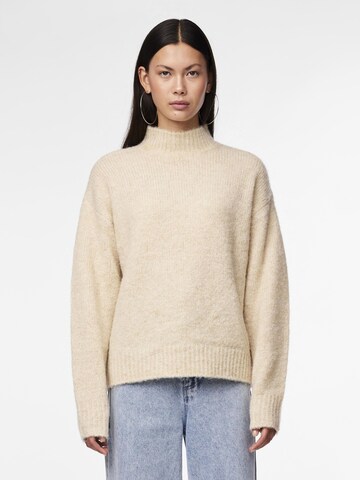 Pull-over 'Kamma' PIECES en beige : devant