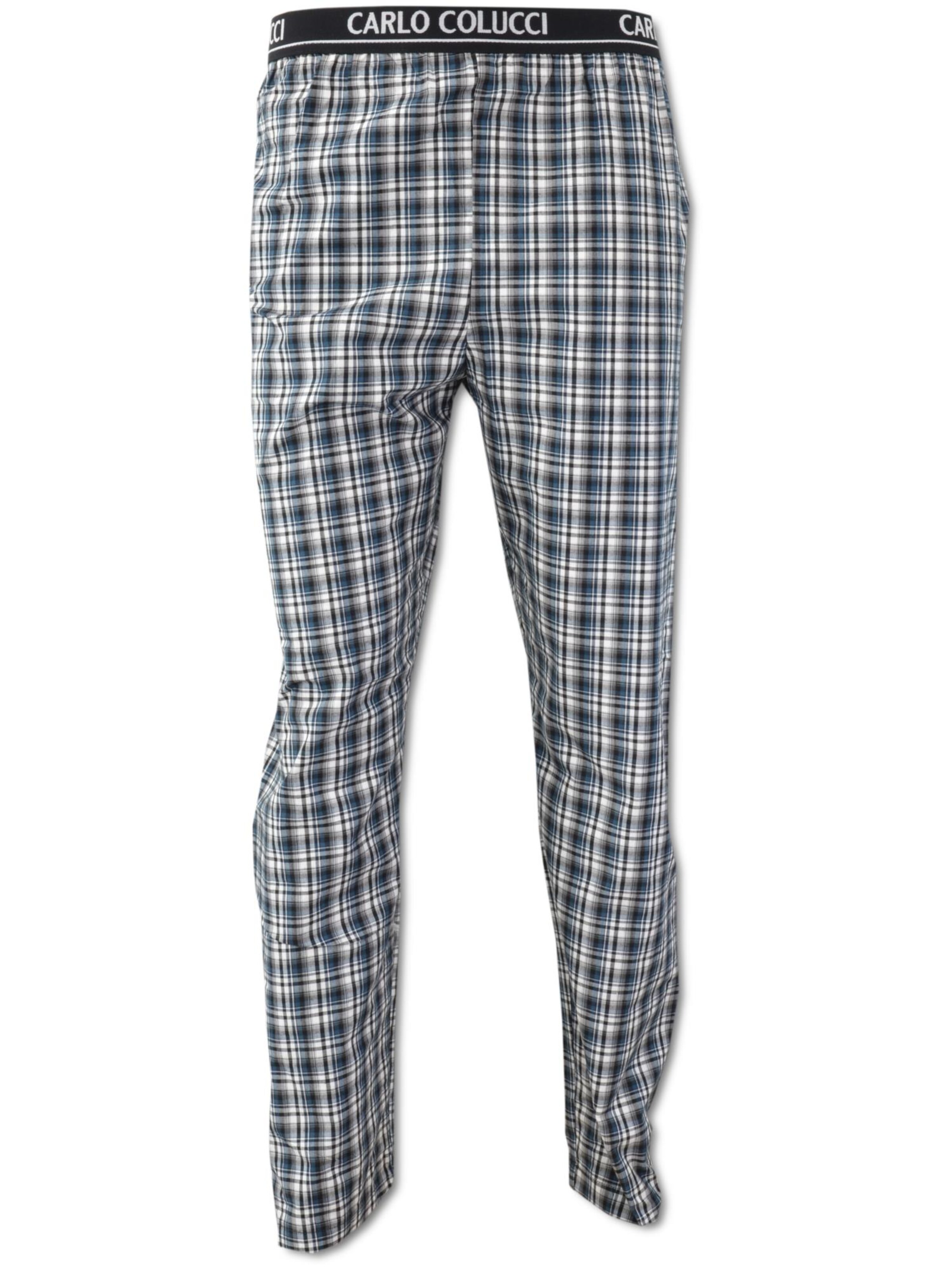 Carlo Colucci Regular Pyjama lang 'Cavuoto' in Blau: Vorderseite