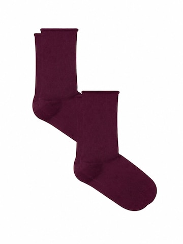 Albero Natur Socken 'Bio-Baumwoll-Socken mit Rollrand Unisex – 2er Pack' in Rot: Vorderseite