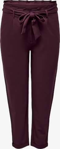 ONLY Carmakoma Regular Pleat-Front Pants in Purple: front