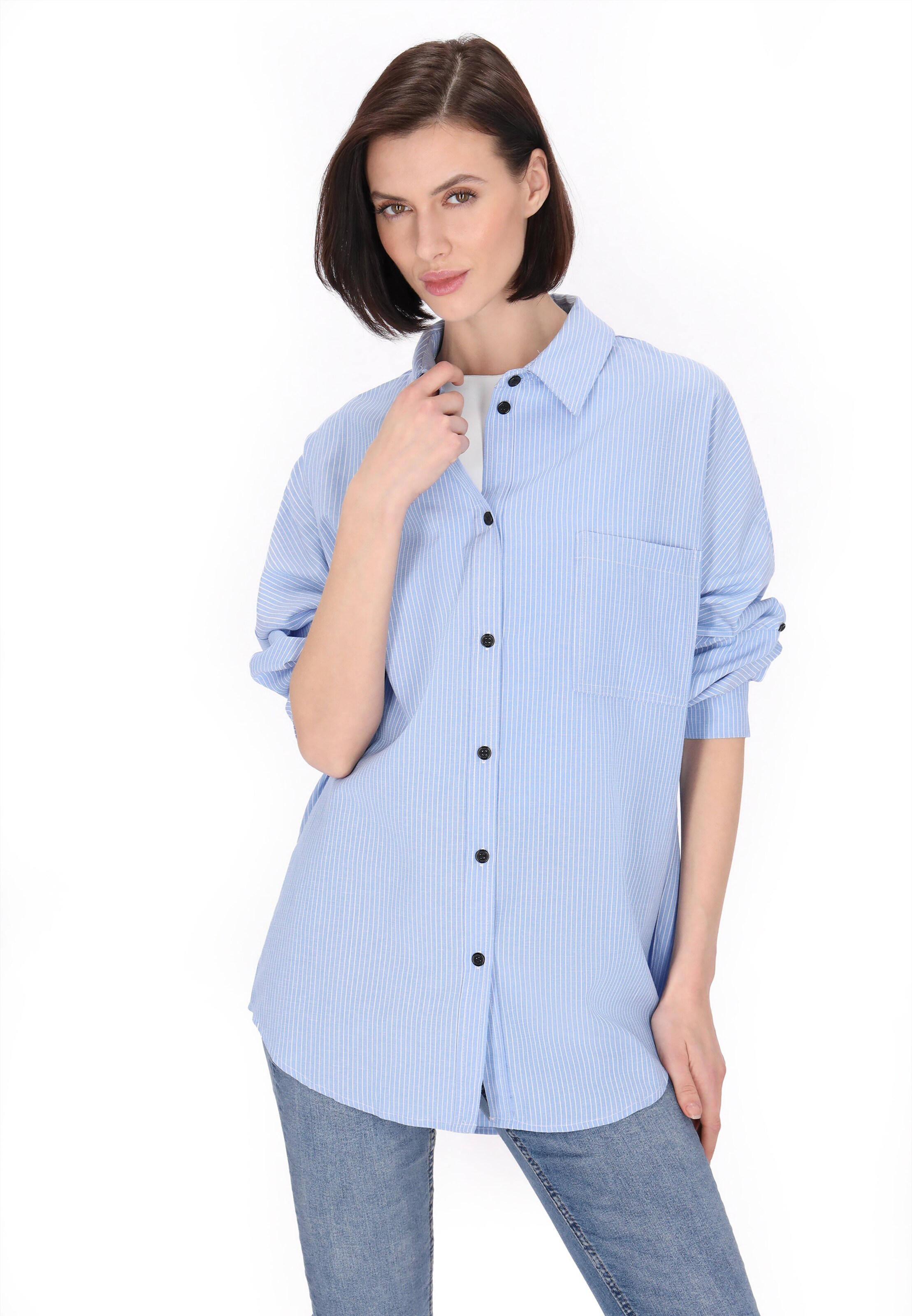 usha BLUE LABEL - Blusa 'Classic Look' em azul: frente