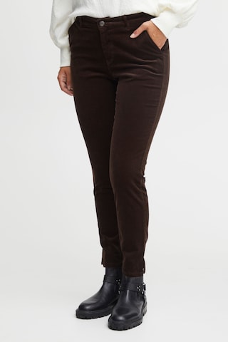 PULZ Jeans Regular Broek 'Mila' in Bruin: voorkant