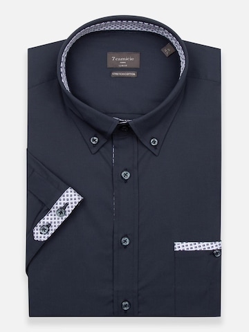 7Camicie Slim fit Business Shirt 'Iconic Poplin Stretch Man Shirt Short Sleeve Light Blue' in Blue: front