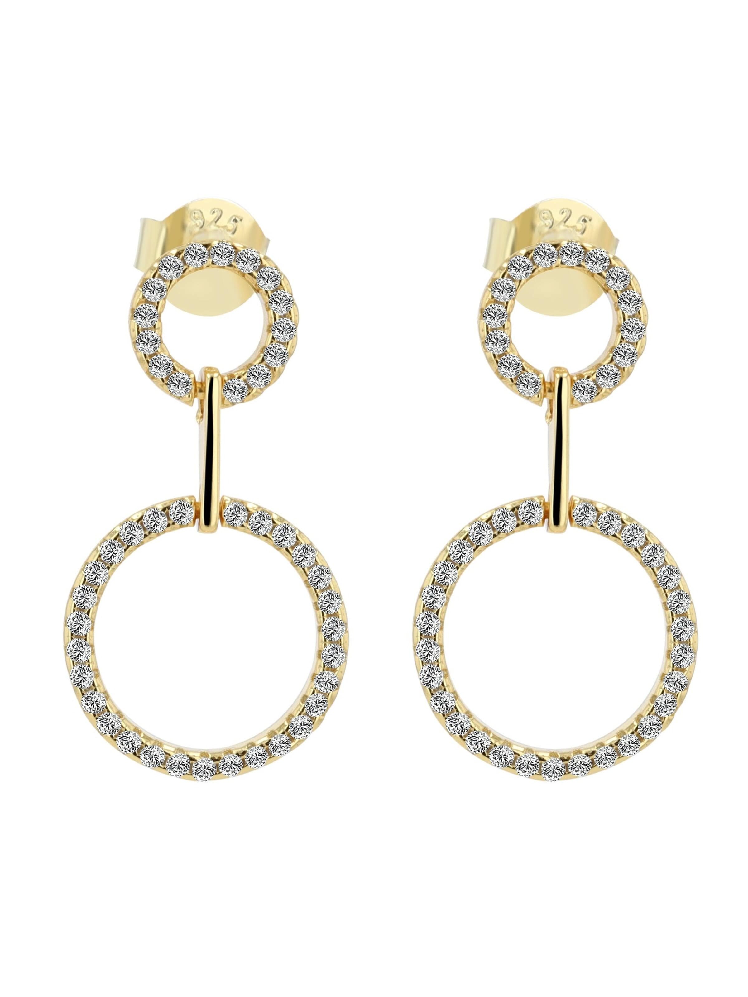Akzent Earrings '"Caroline" aus 925 Sterlingsilber, rhodiniert, langlebig' in Gold: front