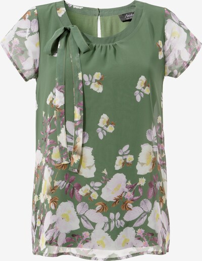 Aniston SELECTED Schlupfbluse in gelb / oliv / pink / weiß, Produktansicht