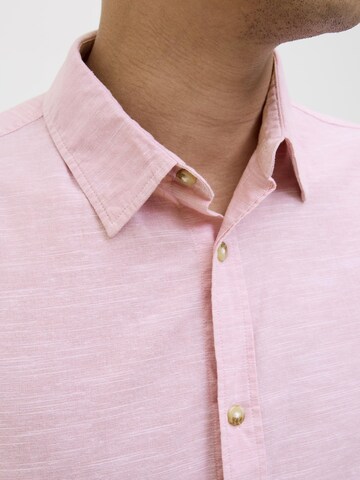 JACK & JONES Regular fit Button Up Shirt 'JJESummer' in Pink