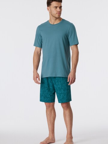 SCHIESSER Pyjama kort 'Casual Essentials' in Blauw: voorkant