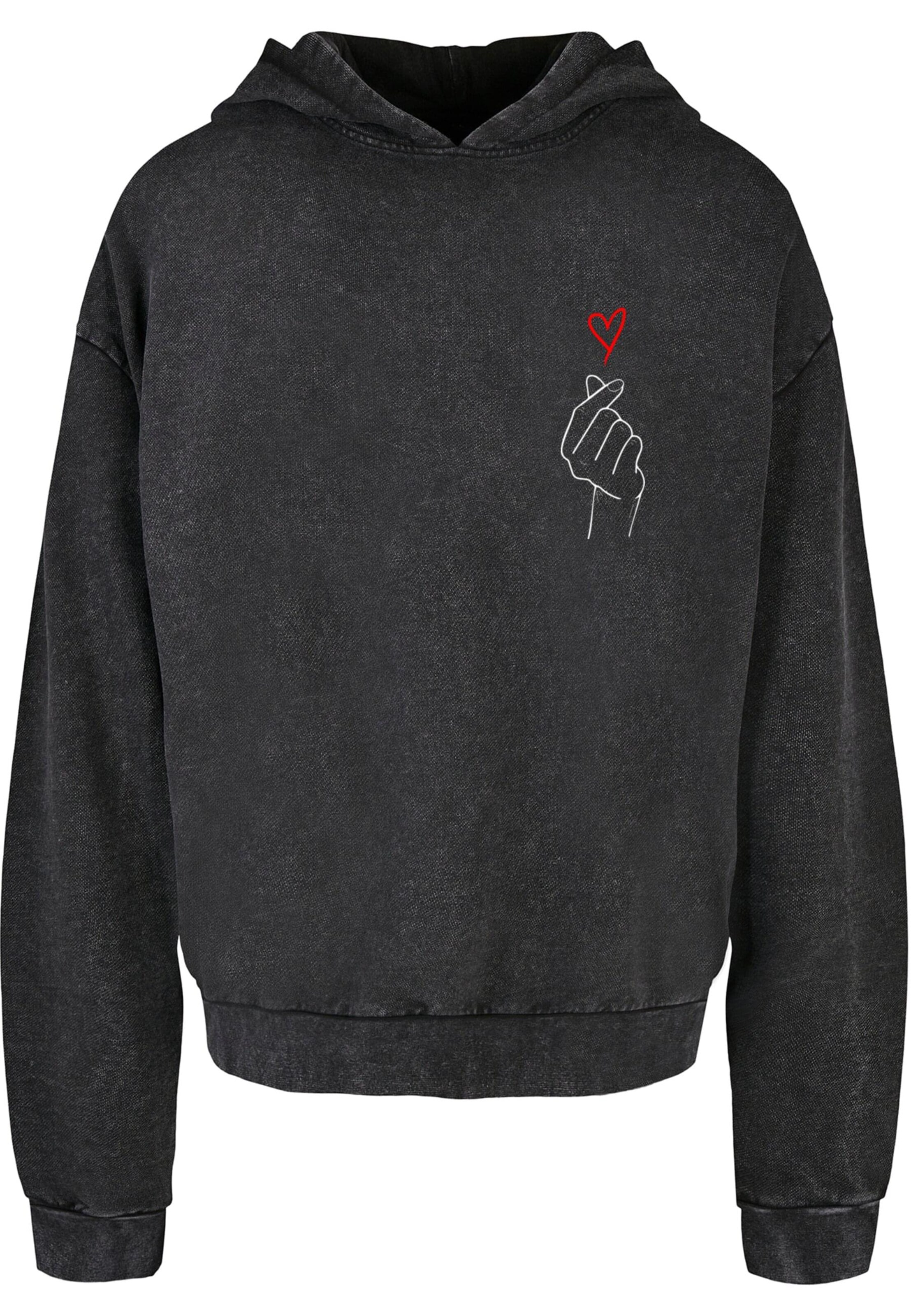 Merchcode Sweatshirt 'K Heart' in Black: front