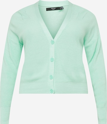 Vero Moda Curve Knit Cardigan in Green: front