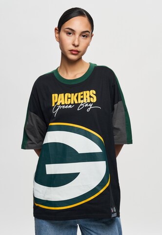 Recovered Shirt 'NFL Packers Bay Cut and Sew Oversized' in Zwart