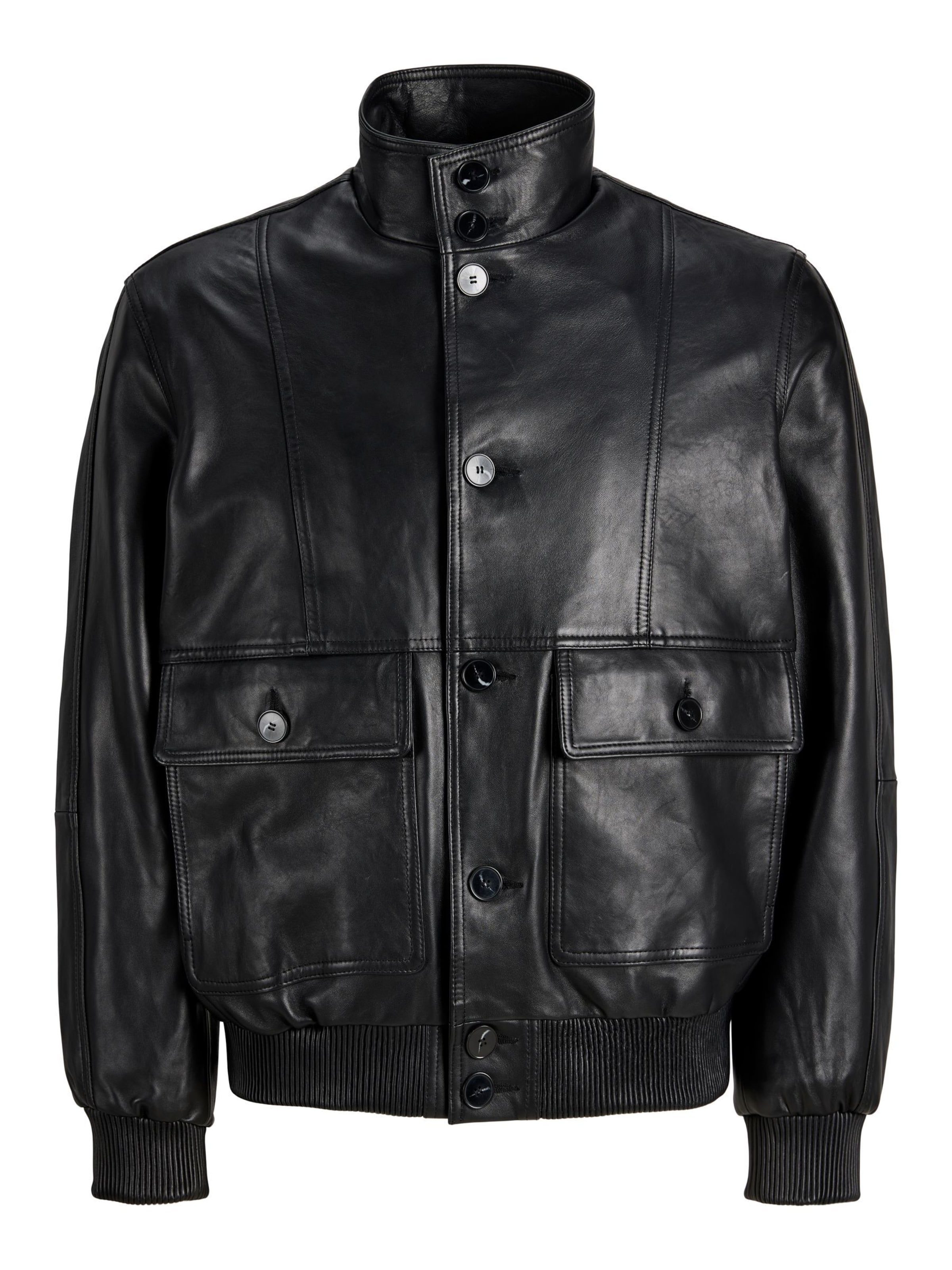 JACK & JONES - Chaqueta de entretiempo en negro: frente