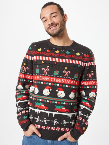 BLEND Pullover 'Christmas' in Blau: Vorderseite