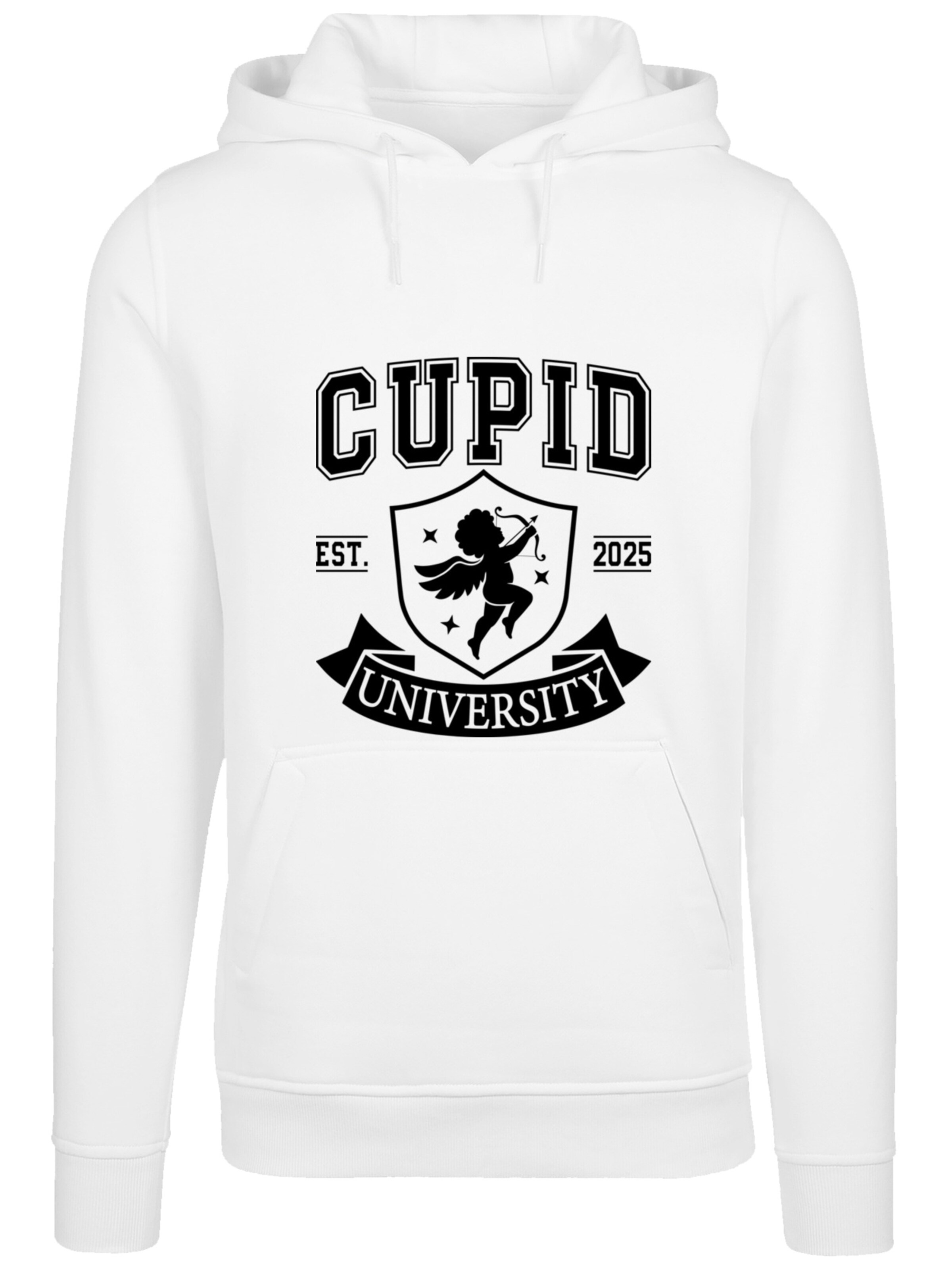 Sweat-shirt 'Cupid University Valentinstag' F4NT4STIC en blanc : devant