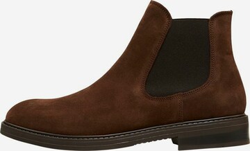 SELECTED HOMME Chelsea Boots in Brown