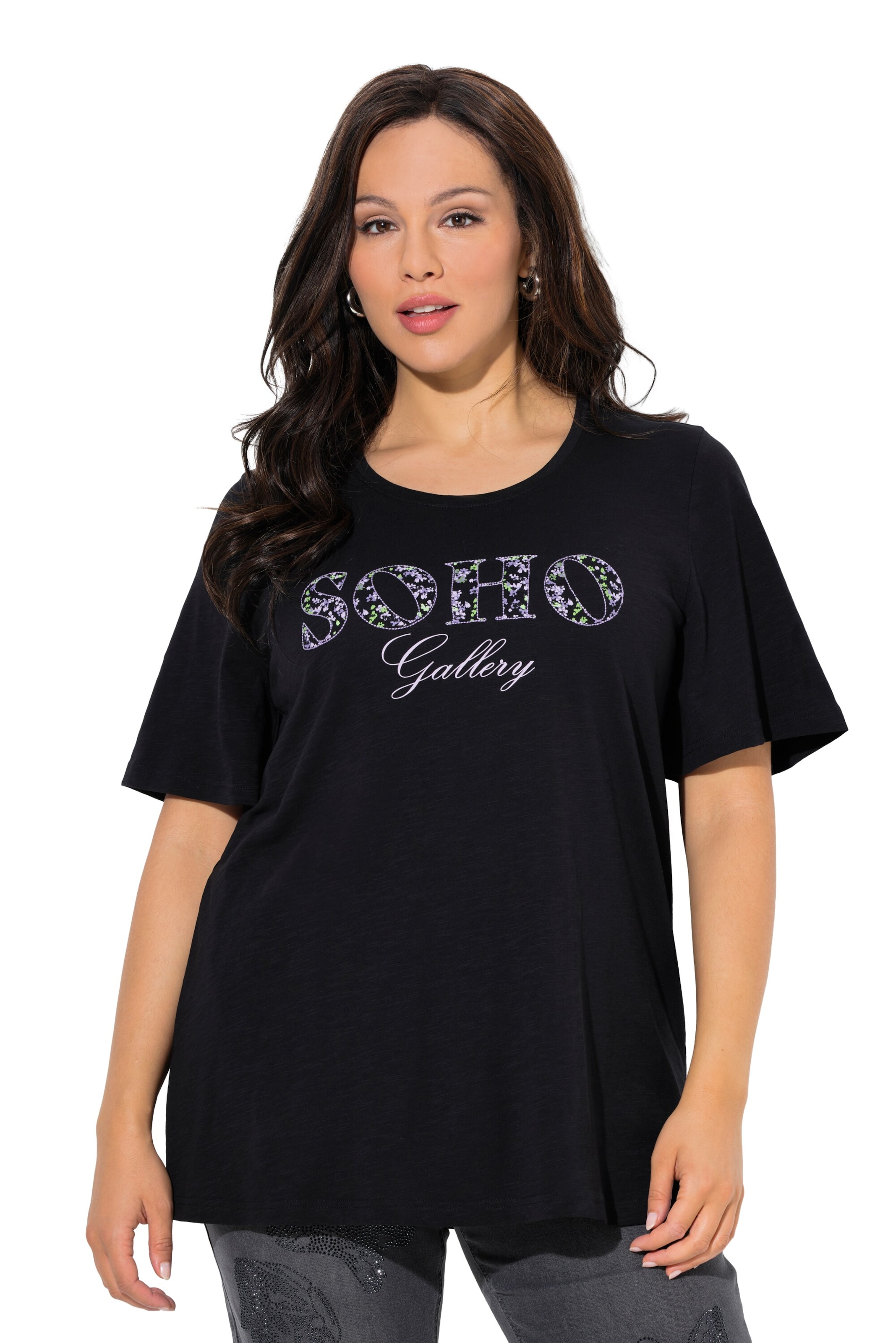 Maglietta di Ulla Popken in nero: frontale