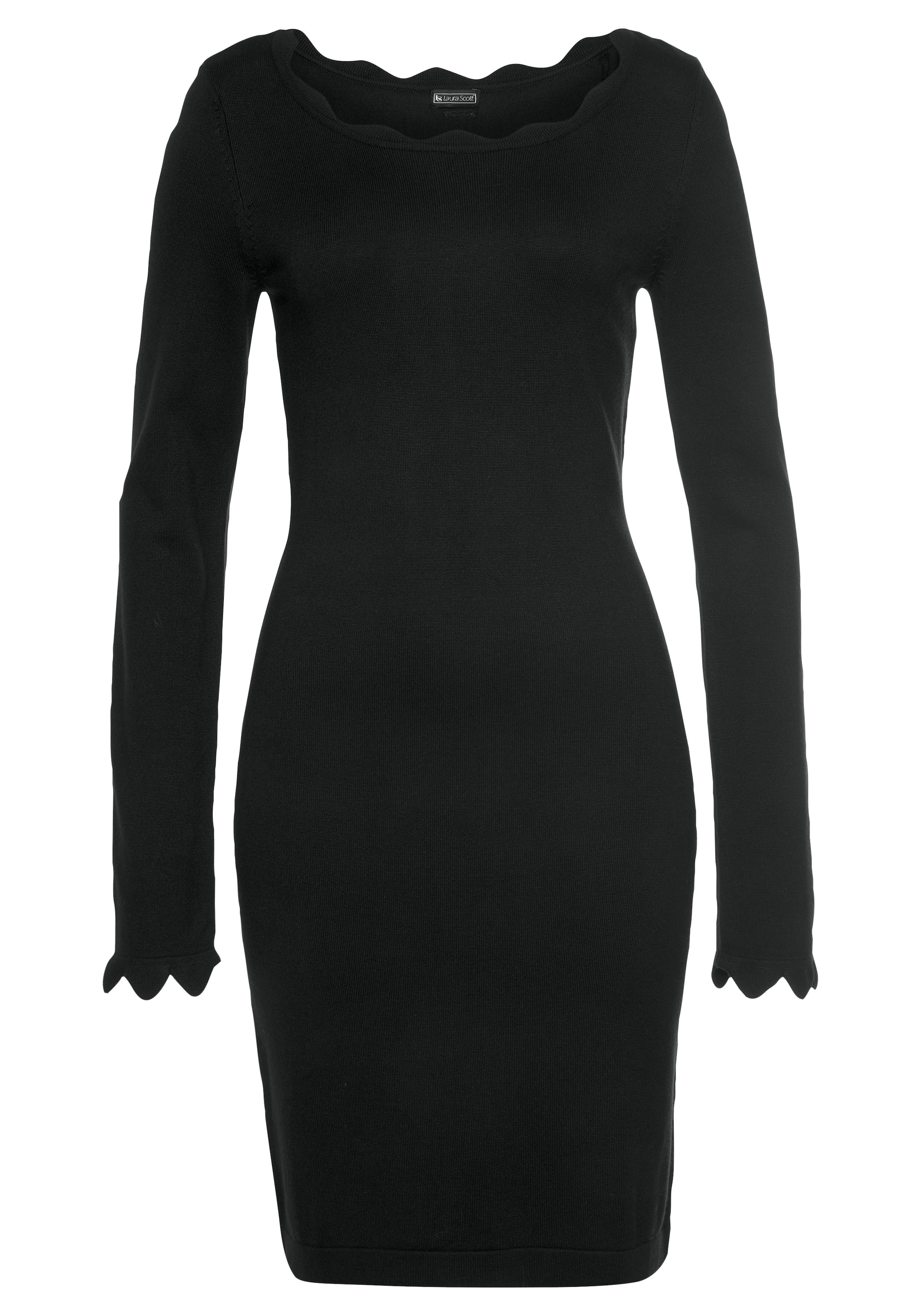 LAURA SCOTT Strickkleid in Schwarz: Vorderseite