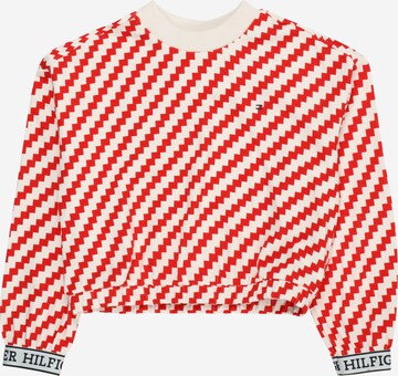 sarkans TOMMY HILFIGER Sportisks džemperis: no priekšpuses