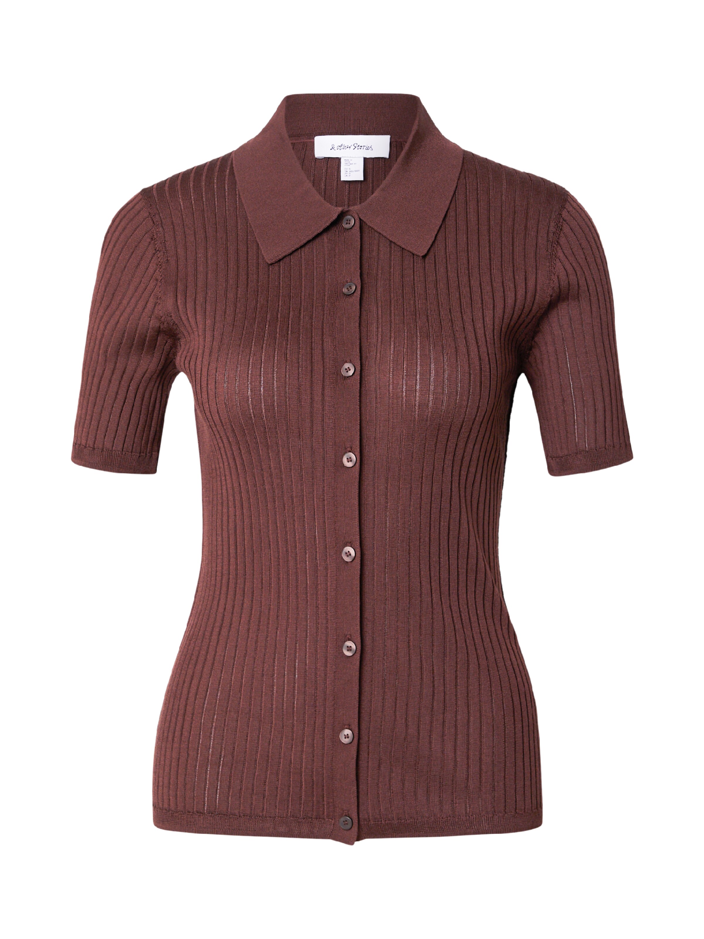 & Other Stories Cardigan 'Alysson' en brun foncé, Vue avec produit