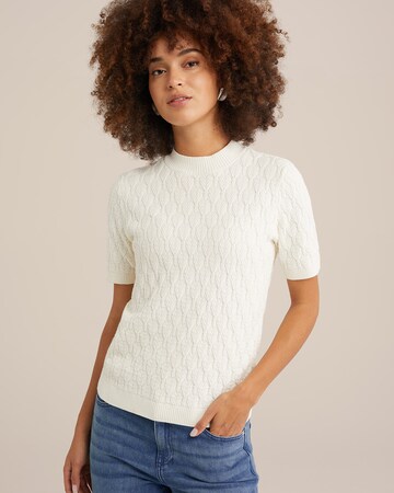 WE Fashion Svetr – bílá: přední strana