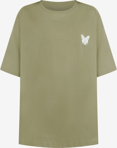 Smilodox T-shirt oversize 'Payton' en kaki / blanc, Vue avec produit