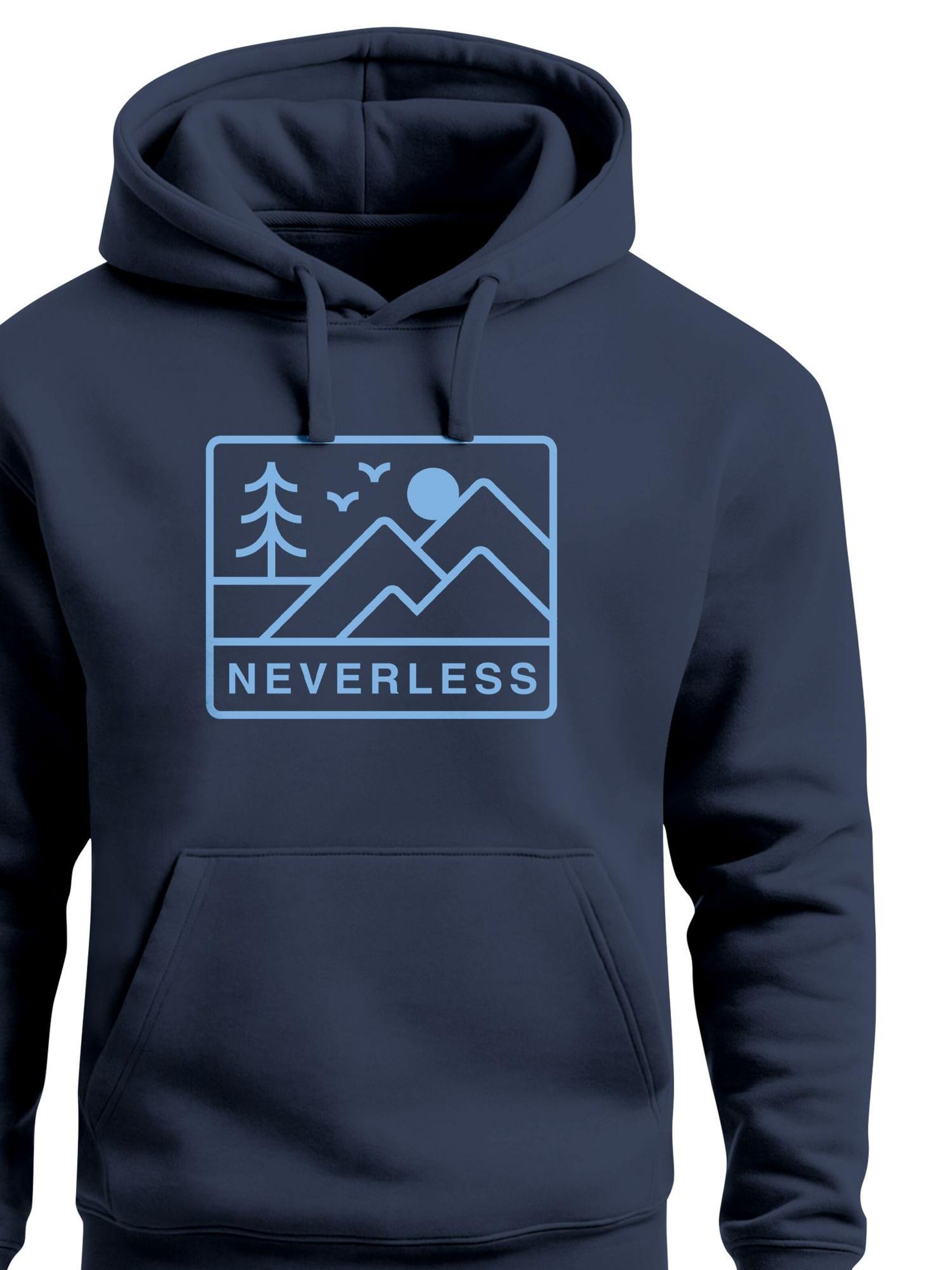 Neverless Sweatshirt 'Berge' in Blue