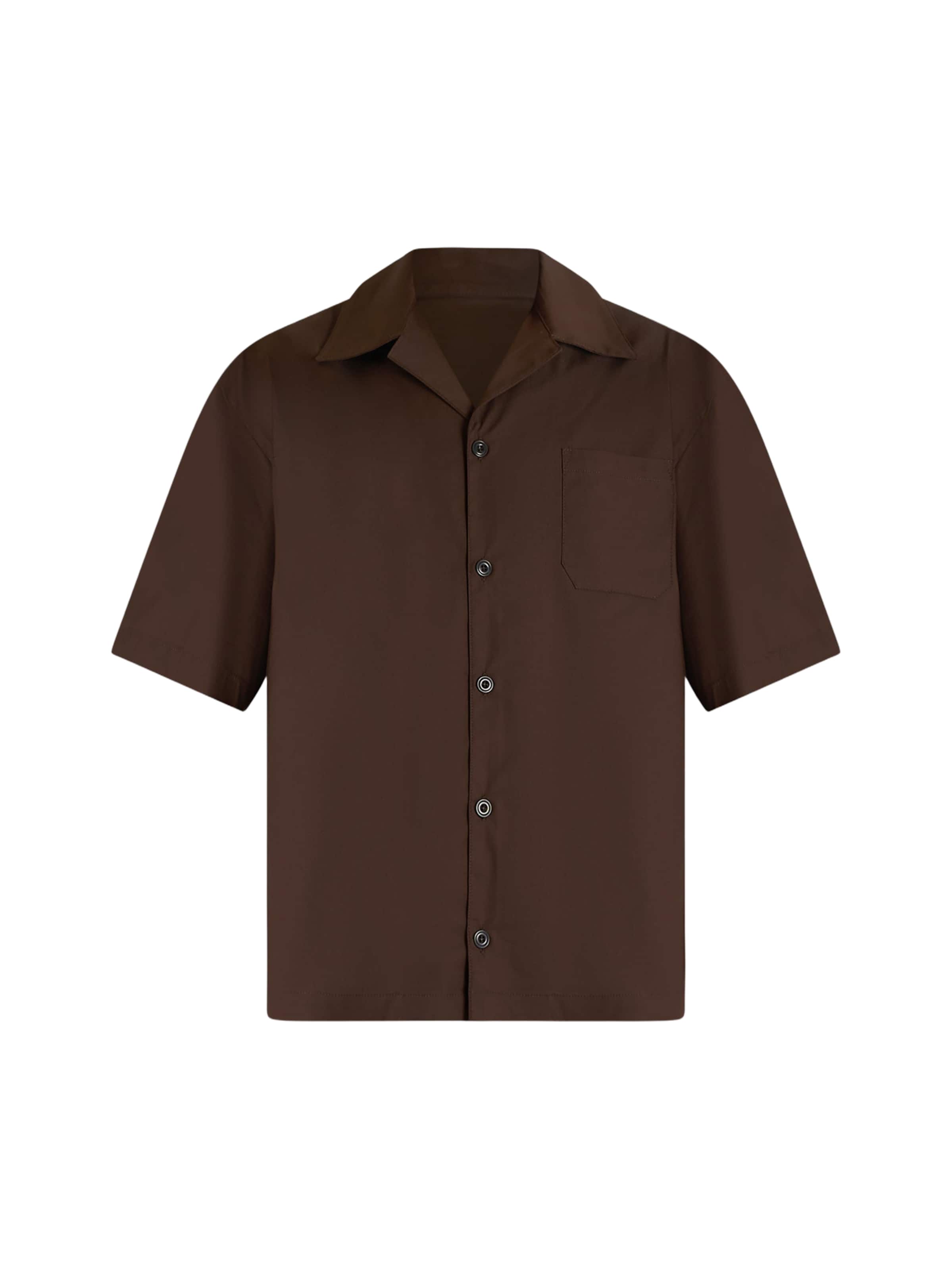 Yes London Regular fit Overhemd in Bruin: voorkant