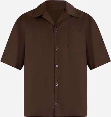 Yes London - Regular Fit Camisa em castanho: frente