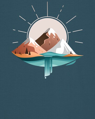 Watapparel T-Shirt 'Sunrise & Lake' in Blau