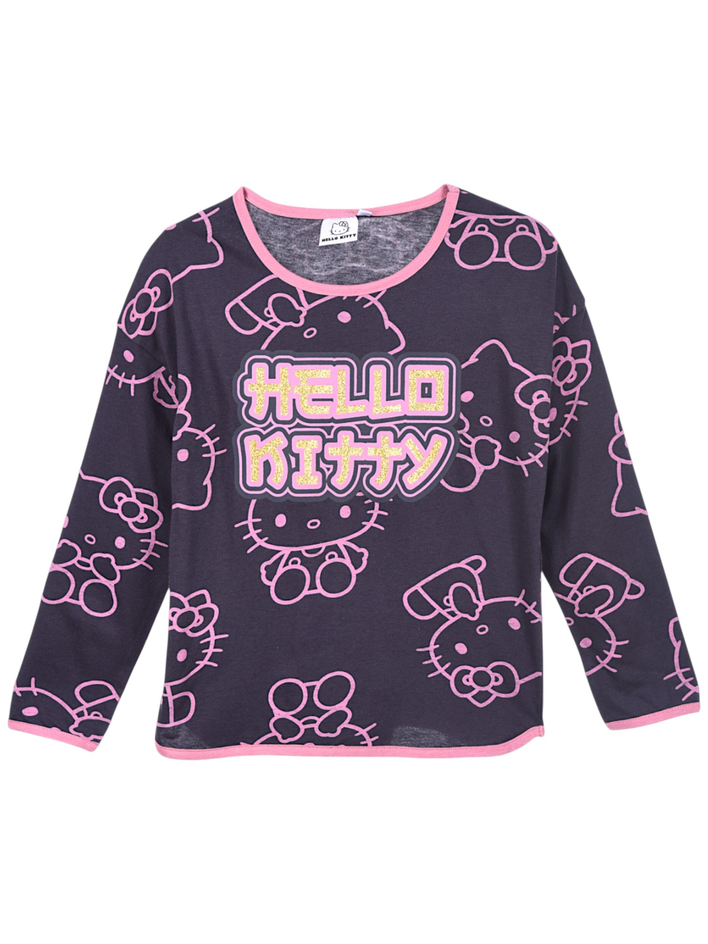 HELLO KITTY Shirt 'Hello Kitty'‌‌‌‌‌‌‌‌ in Grau: Vorderseite