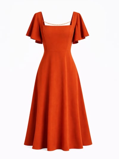 Elena Athanasiadou Cocktail Dress 'Dress Butterfly Orange' in Dark orange, Item view