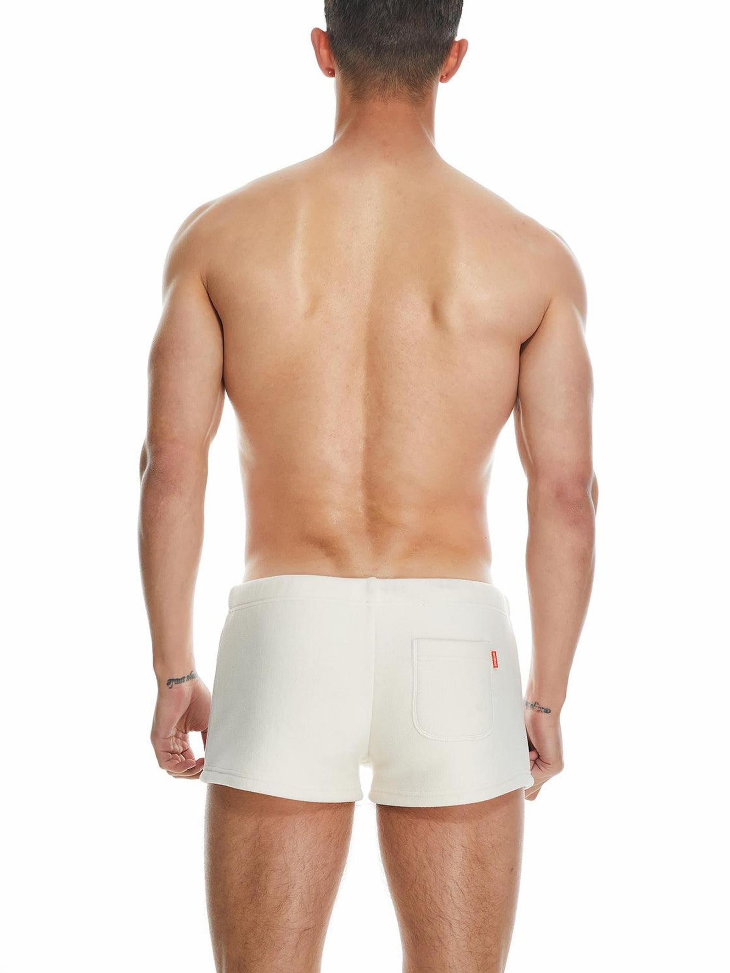 SEOBEAN Workout Pants 'Solid Polar Fleece Shorts' in White