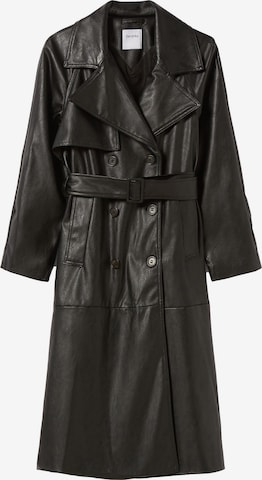 Bershka Between-Seasons Coat in Black: front