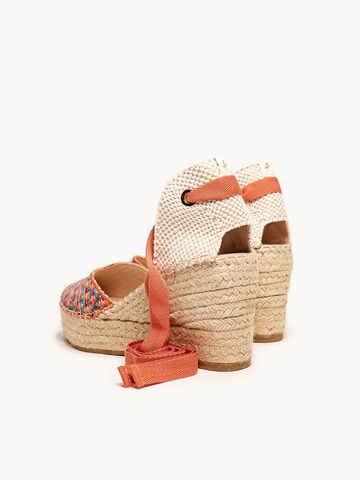 Alhamas Sandaal 'Alpargata Cuña 8 cm' in Oranje