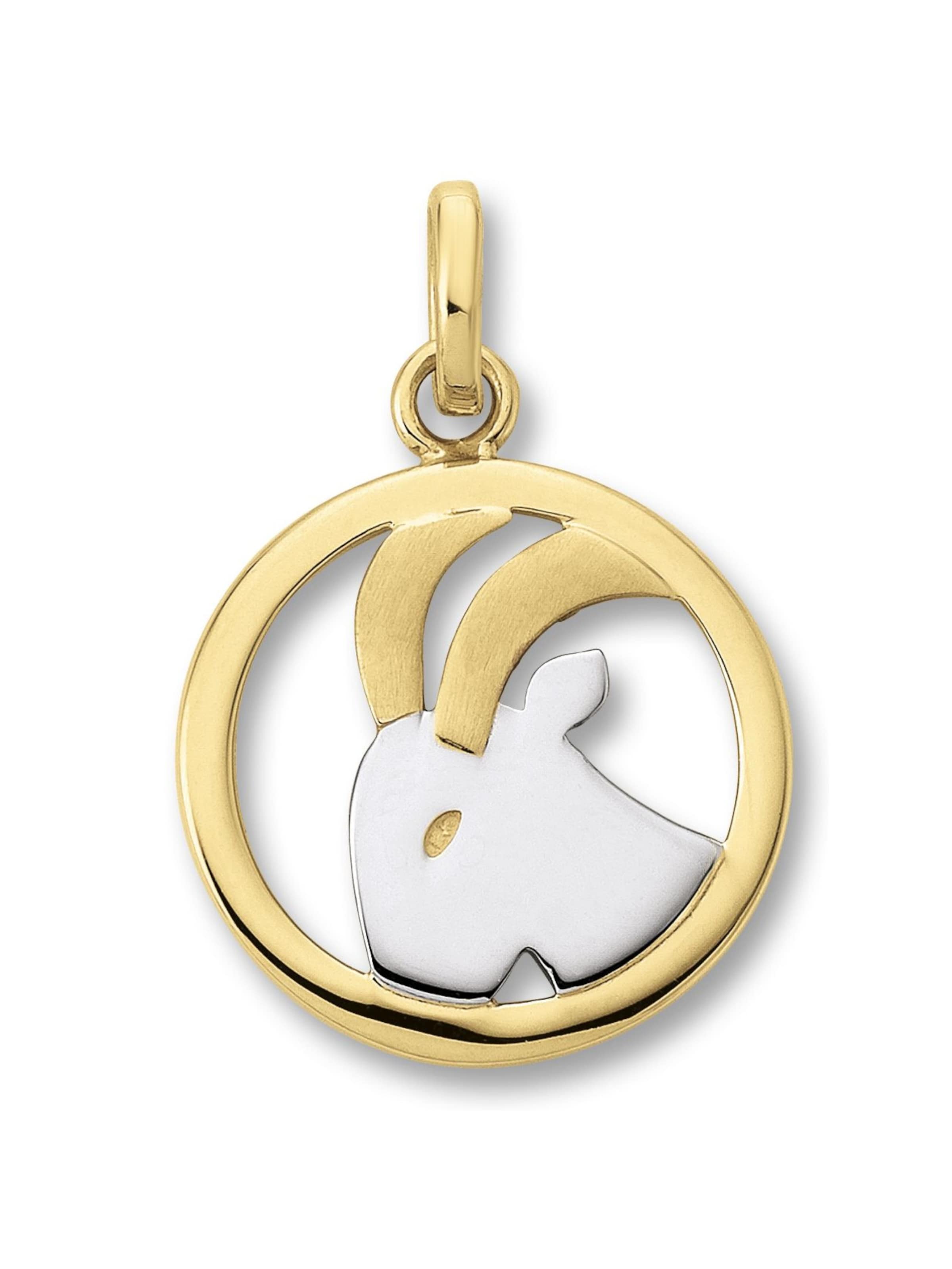 ONE ELEMENT Anhänger 'Steinbock' in Gold: Vorderseite