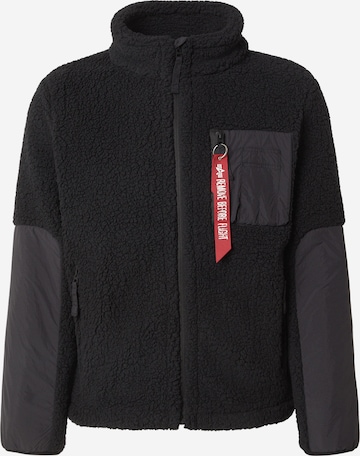 juoda ALPHA INDUSTRIES Flisinis džemperis 'Sherpa Zip': priekis