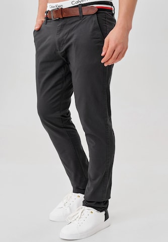 INDICODE JEANS Regular Chino Pants 'Cherry' in Grey: front