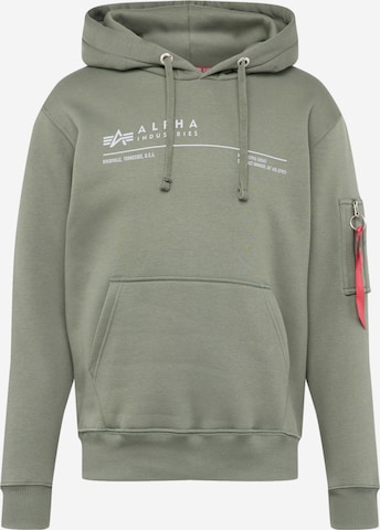 ALPHA INDUSTRIES Sweatshirt i grön: framsida