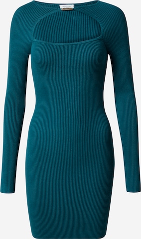 Abercrombie & Fitch Pletené šaty - Modrá: predná strana