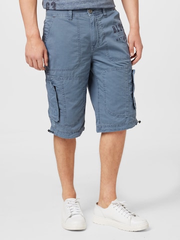 CAMP DAVID Regular Cargo Pants in Blue: front