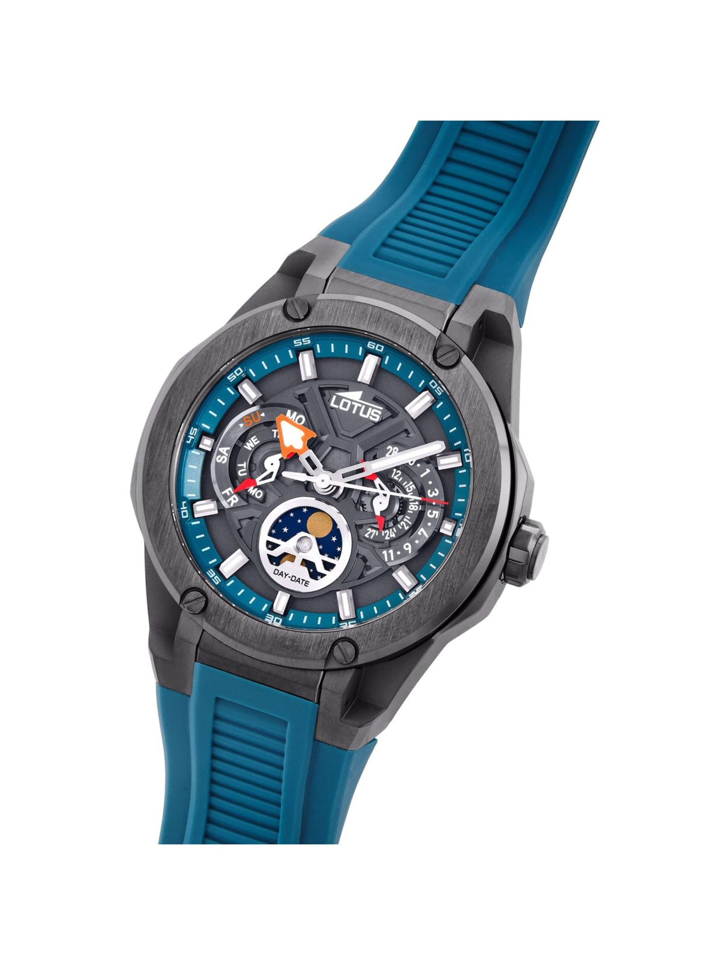 Montre à affichage analogique Lotus en bleu