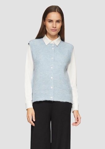 s.Oliver Gebreide bodywarmer in Blauw: voorkant