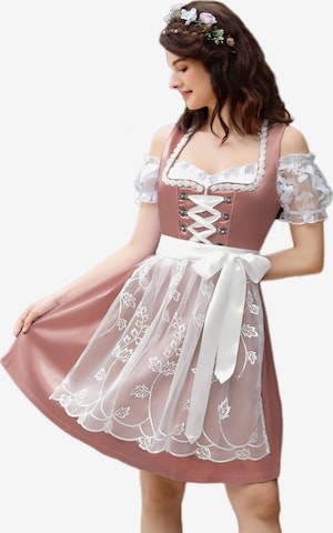 Yesfashion Dirndl in Pink: front
