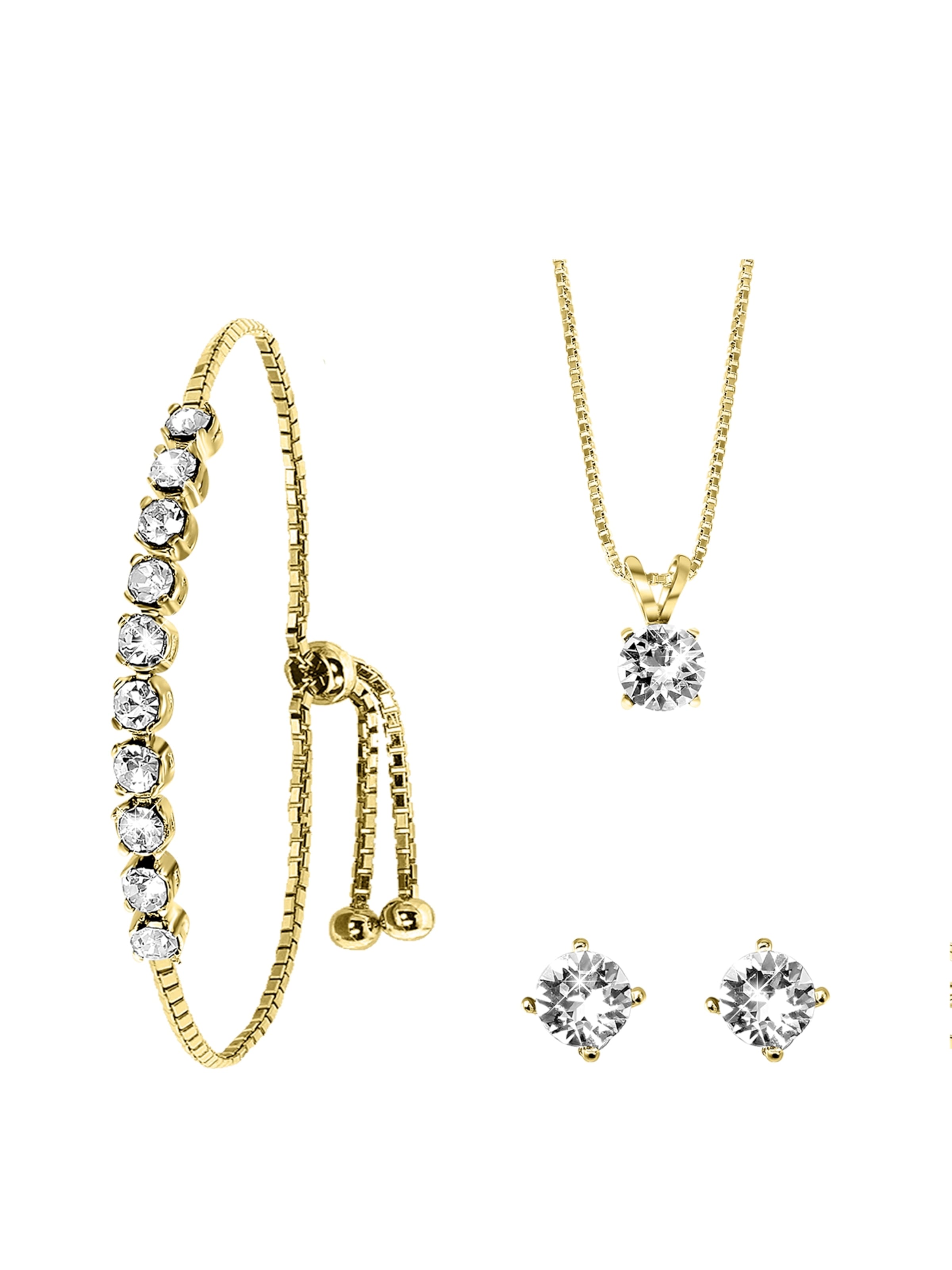 Lucardi Jewelry set in Gold: front