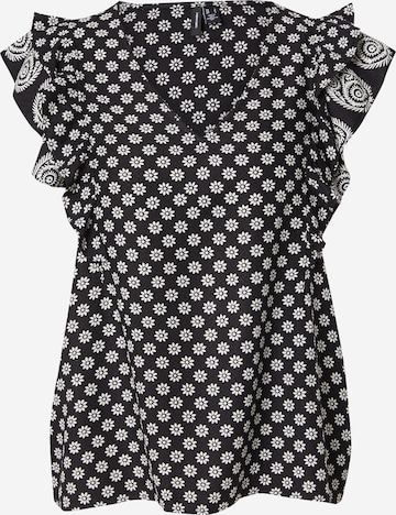 VERO MODABluza 'VMSIMI SAVANNA' - crna boja: prednji dio