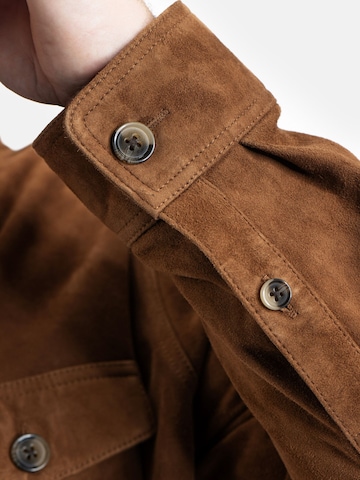 18N62 Regular fit Button Up Shirt 'NEFran' in Brown