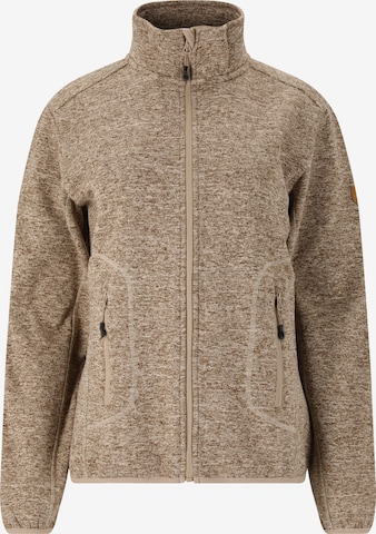 Whistler Athletic Fleece Jacket 'Samani' in Brown: front