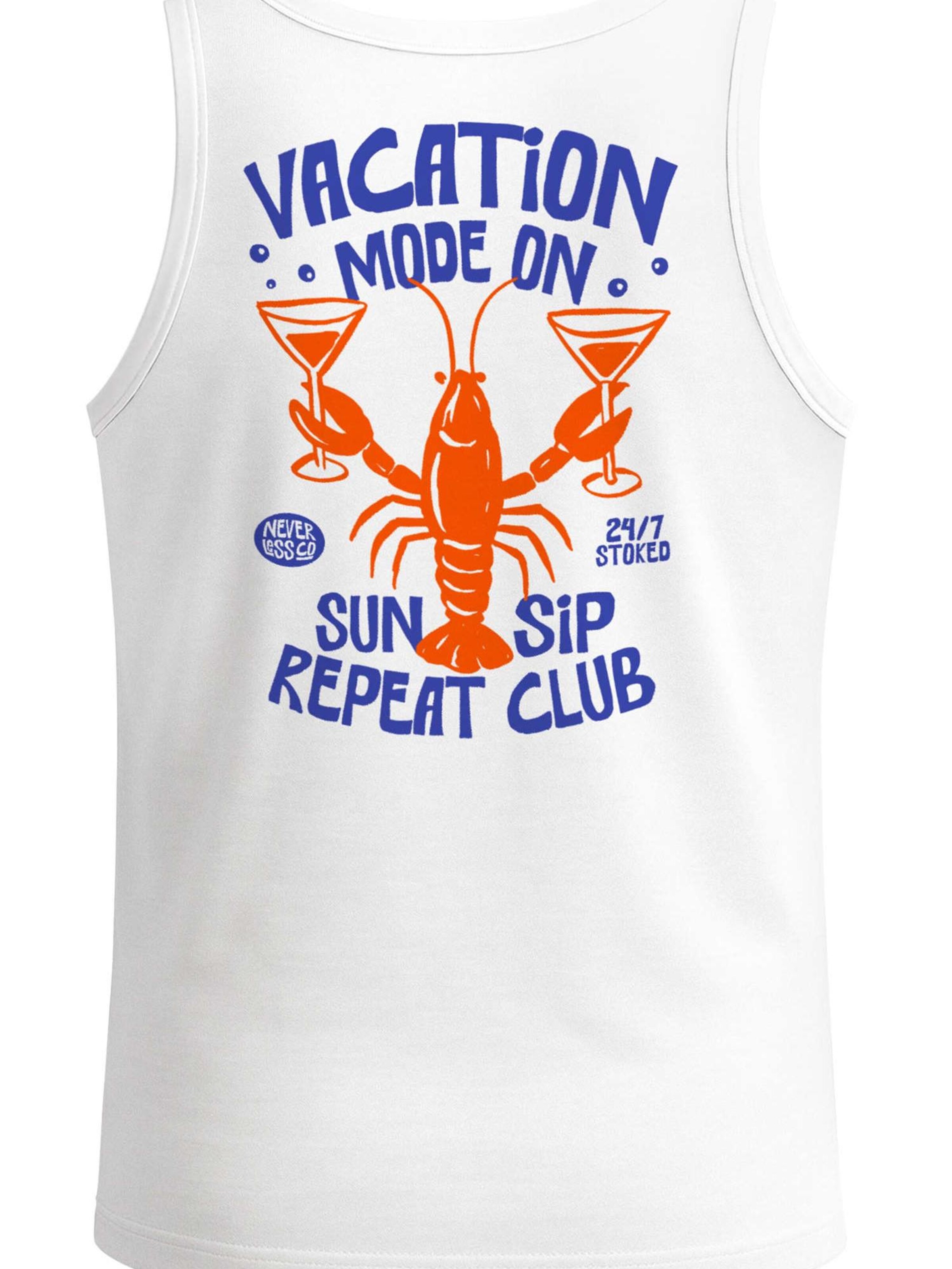 Neverless Shirt 'Vacation mode on' in White: front