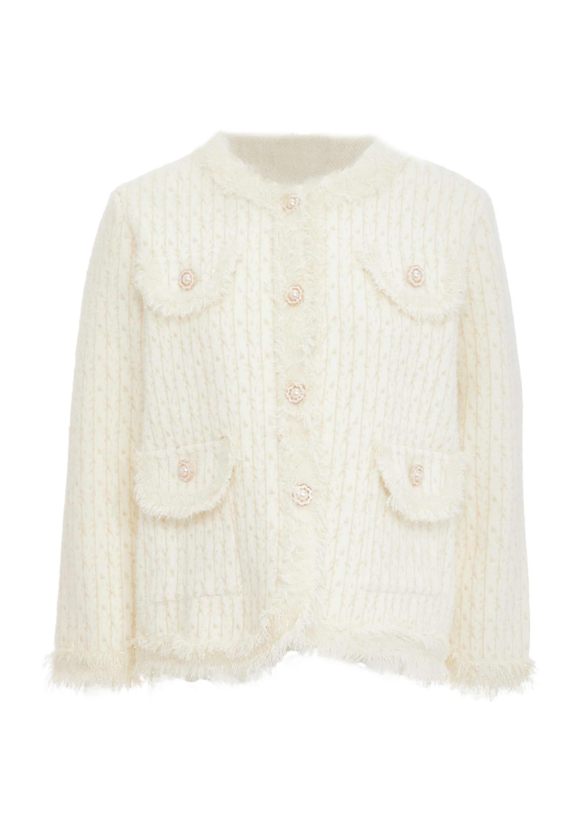 CARNEA Knit Cardigan in White: front