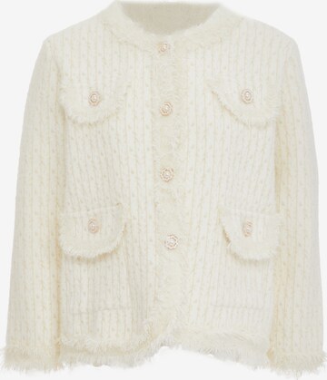 CARNEA Knit Cardigan in White: front