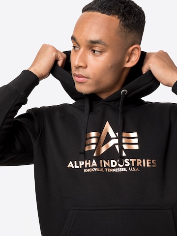 ALPHA INDUSTRIES Rovný strih Mikina - Čierna